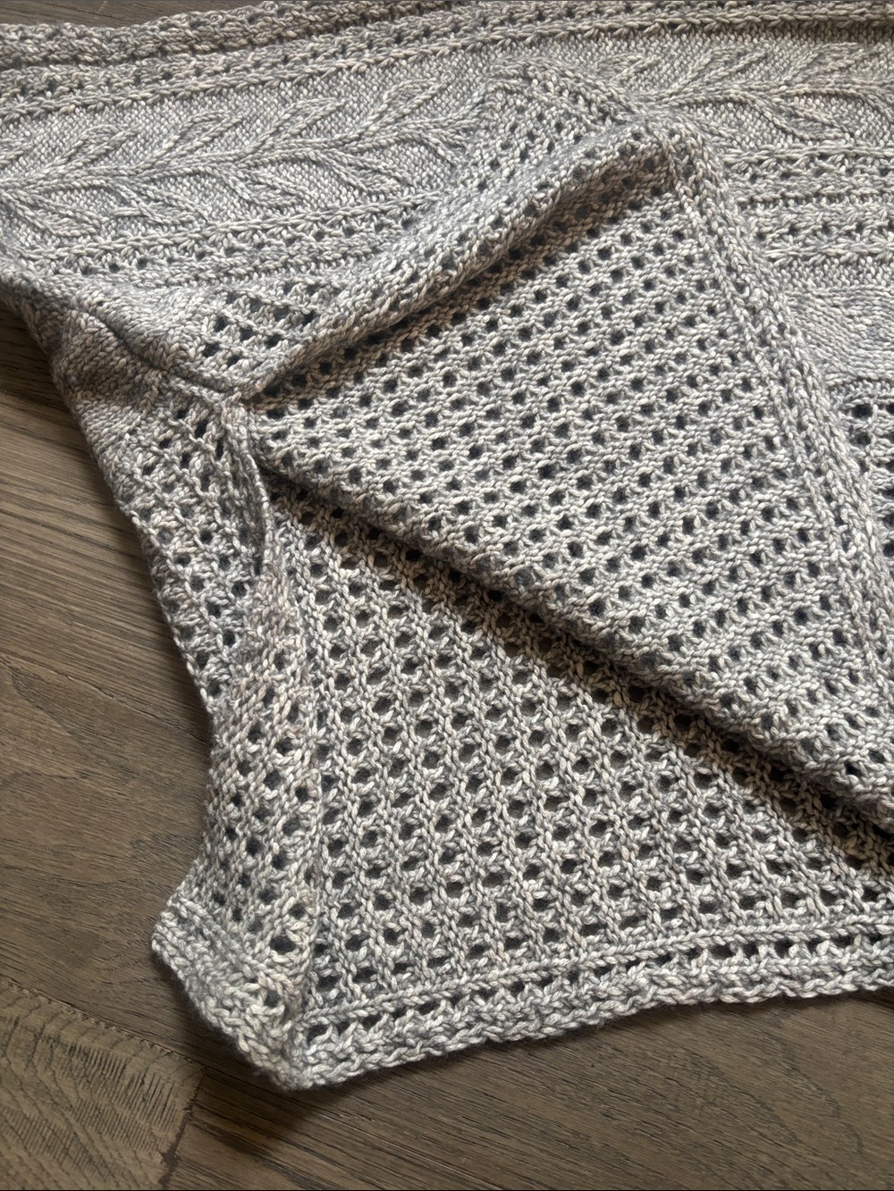 Polo Ralph Lauren | Grey Bohemian Open-Weave Cable Knit Sweater Poncho Size XL - Picture 10 of 14